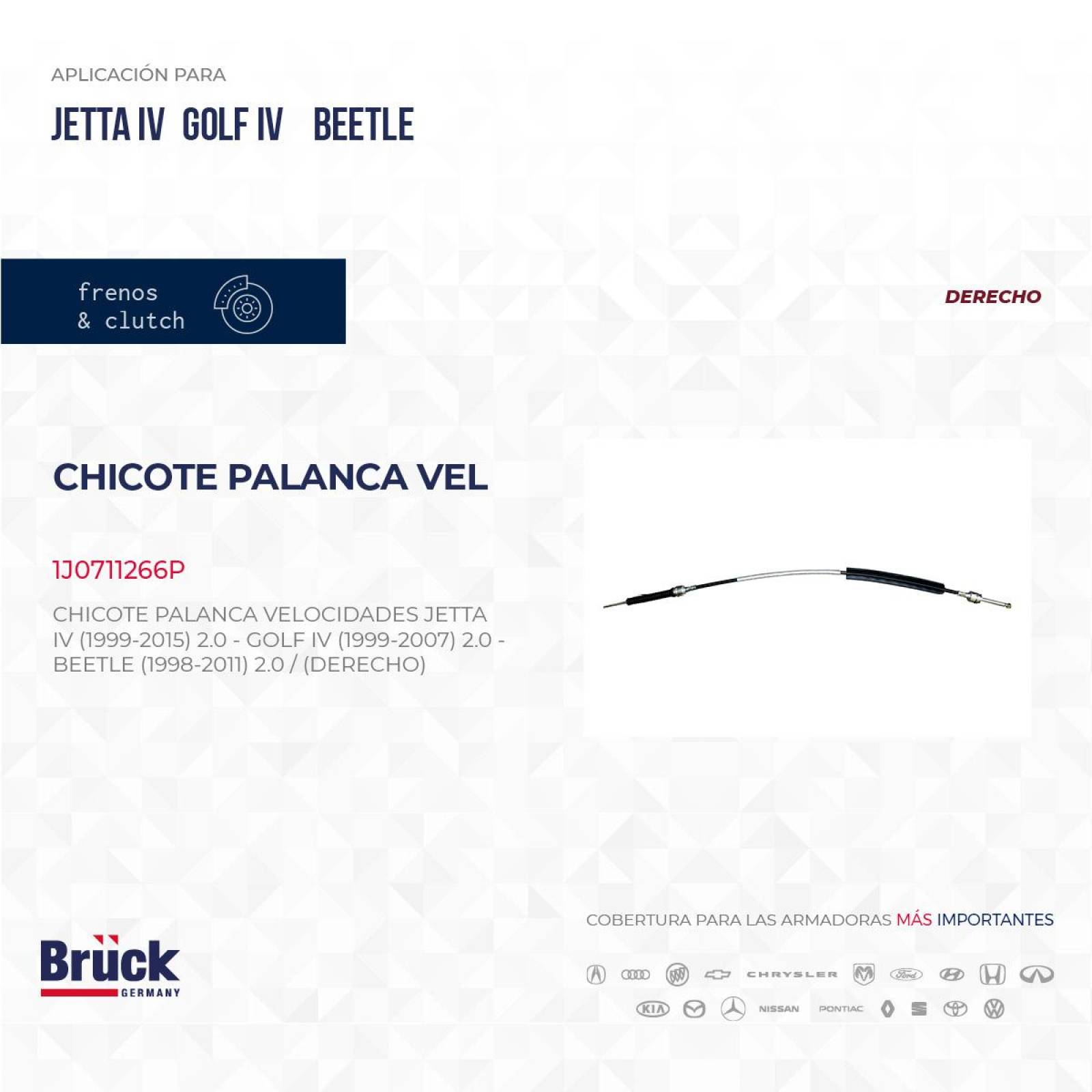 Chicote Palanca Velocidades 1J0711266P Bruck-Germany 