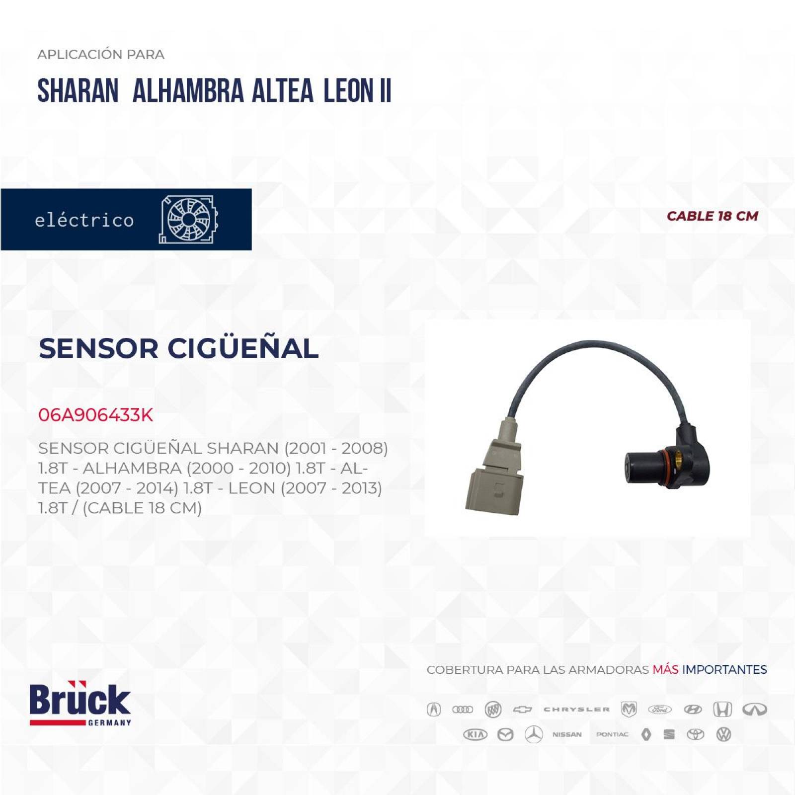 Sensor Cigüeñal 06A906433K Bruck-Germany 