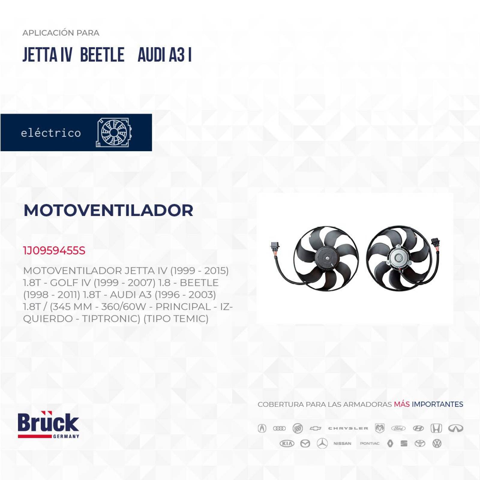 Motoventilador 1J0959455S Bruck-Germany 