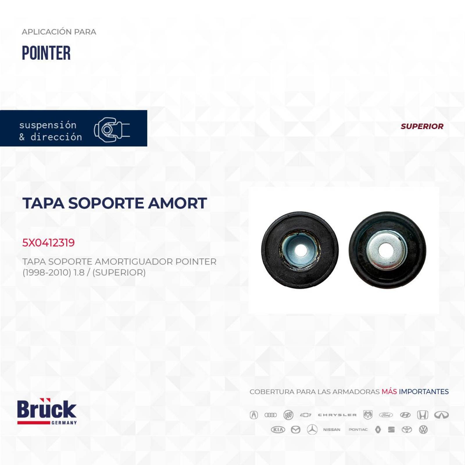 Tapa Soporte Amortiguador 5X0412319 Bruck-Germany