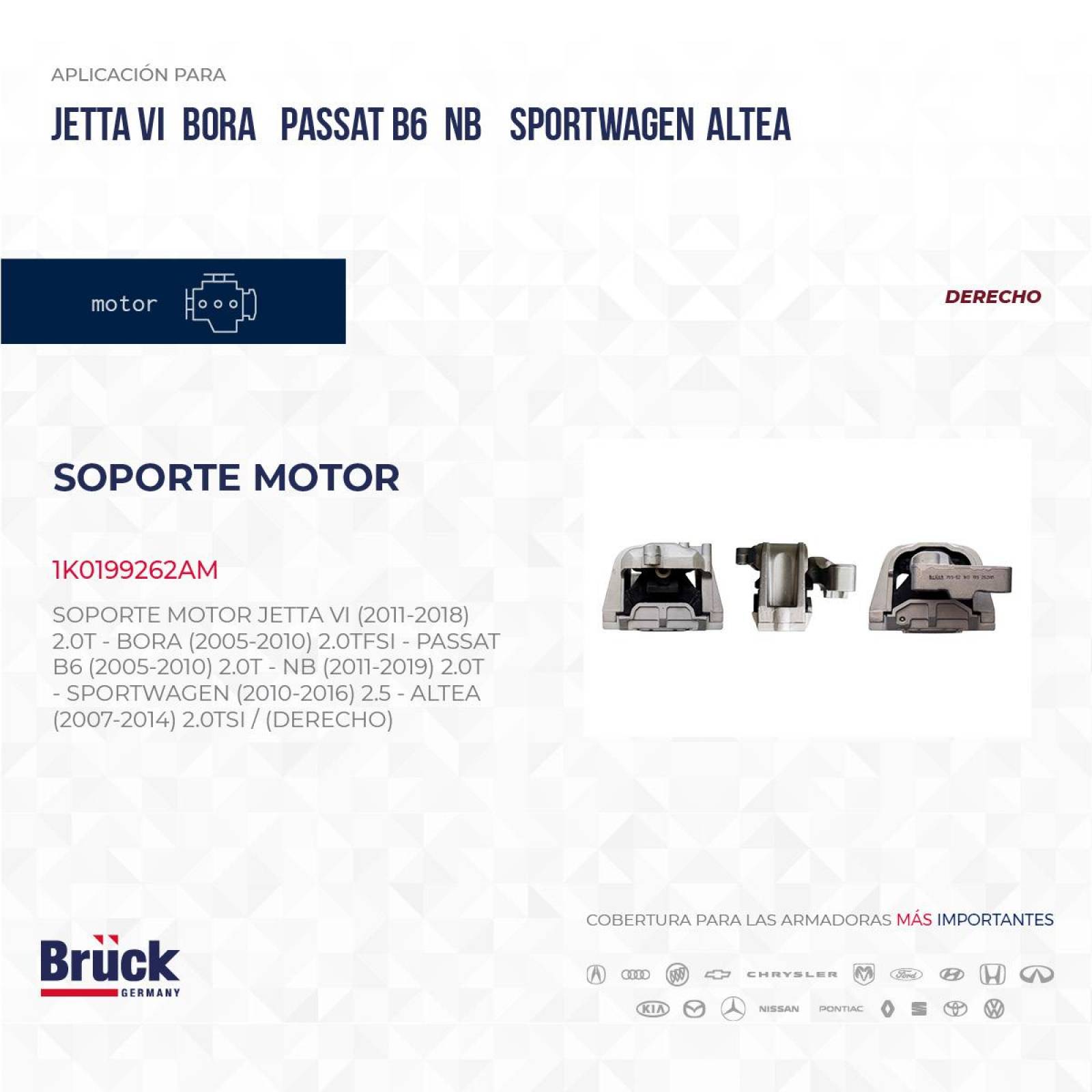 Soporte Motor 1K0199262AM Bruck-Germany 