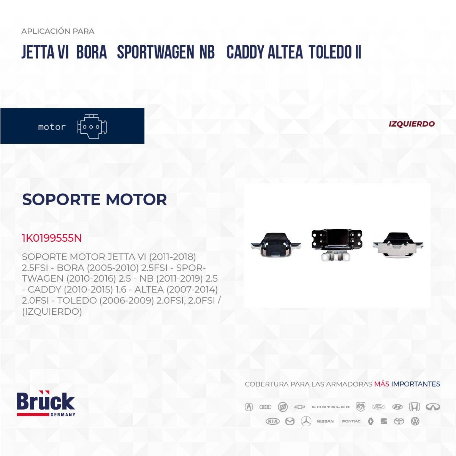 Soporte Motor 1K0199555N Bruck-Germany 