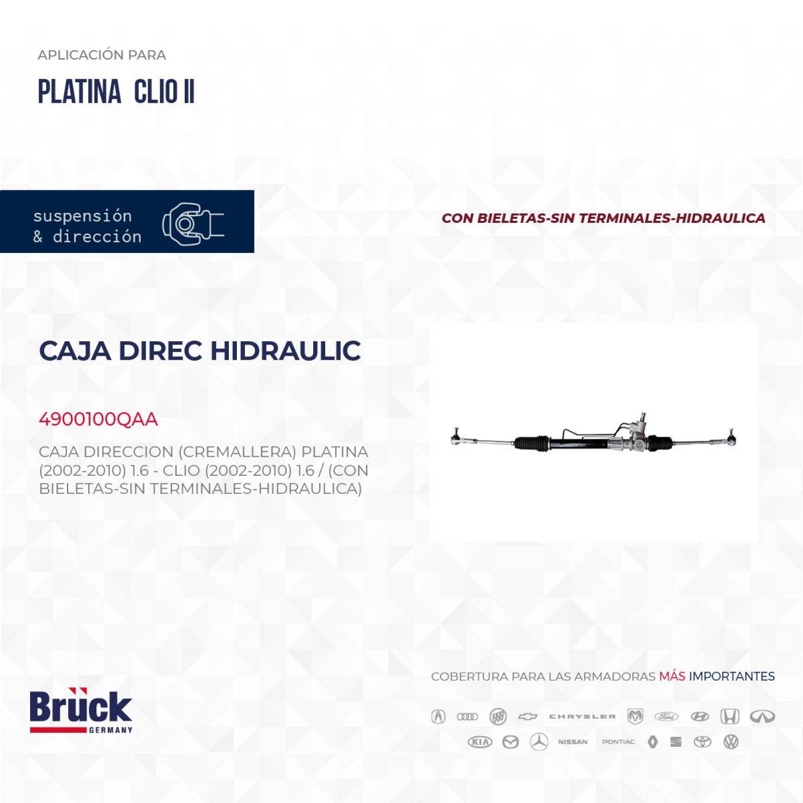 Caja Direccion Cremallera Hidraulica 4900100QAA Bruck-Germany 