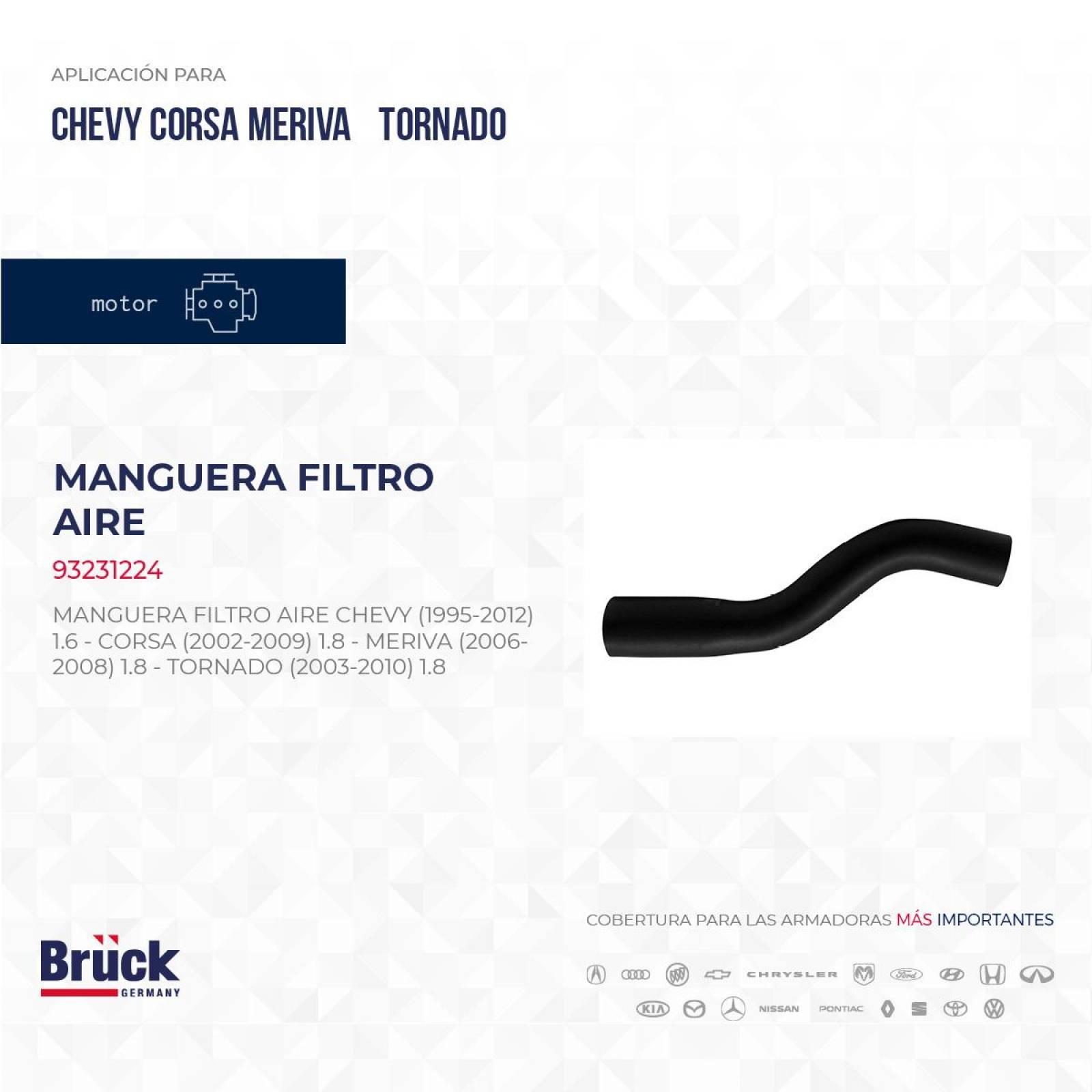 Manguera Filtro Aire 93231224 Bruck-Germany