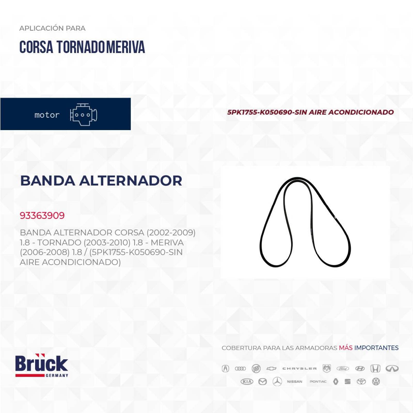 Banda Alternador 93363909 Bruck-Germany 