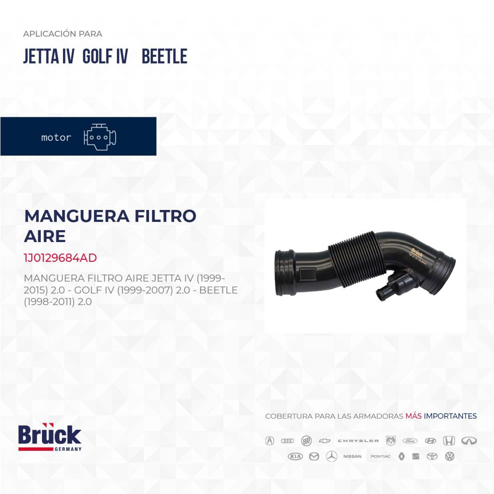 Manguera Filtro Aire 1J0129684AD Bruck-Germany 