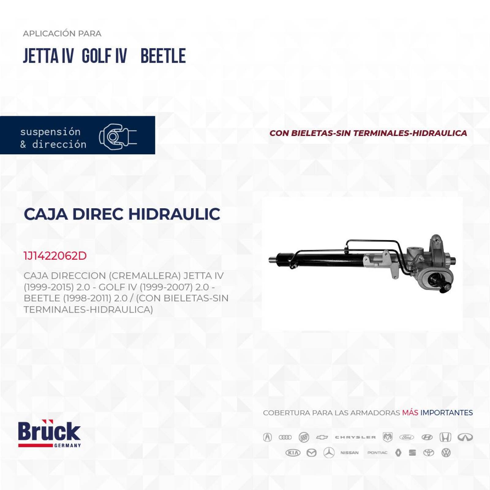 Caja Direccion Cremallera Hidraulica 1J1422062D Bruck-Germany 