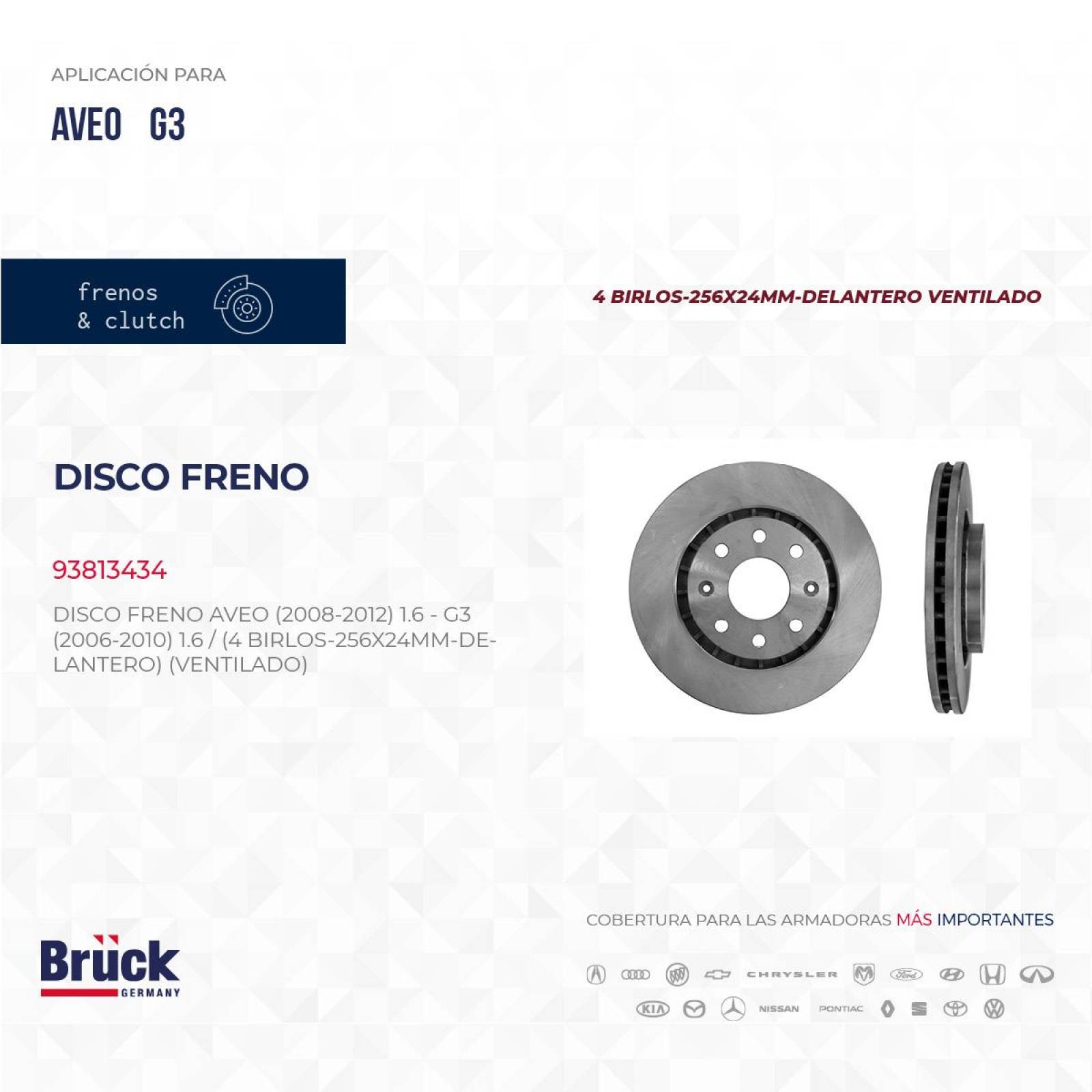 Disco Freno 93813434 Bruck-Germany 