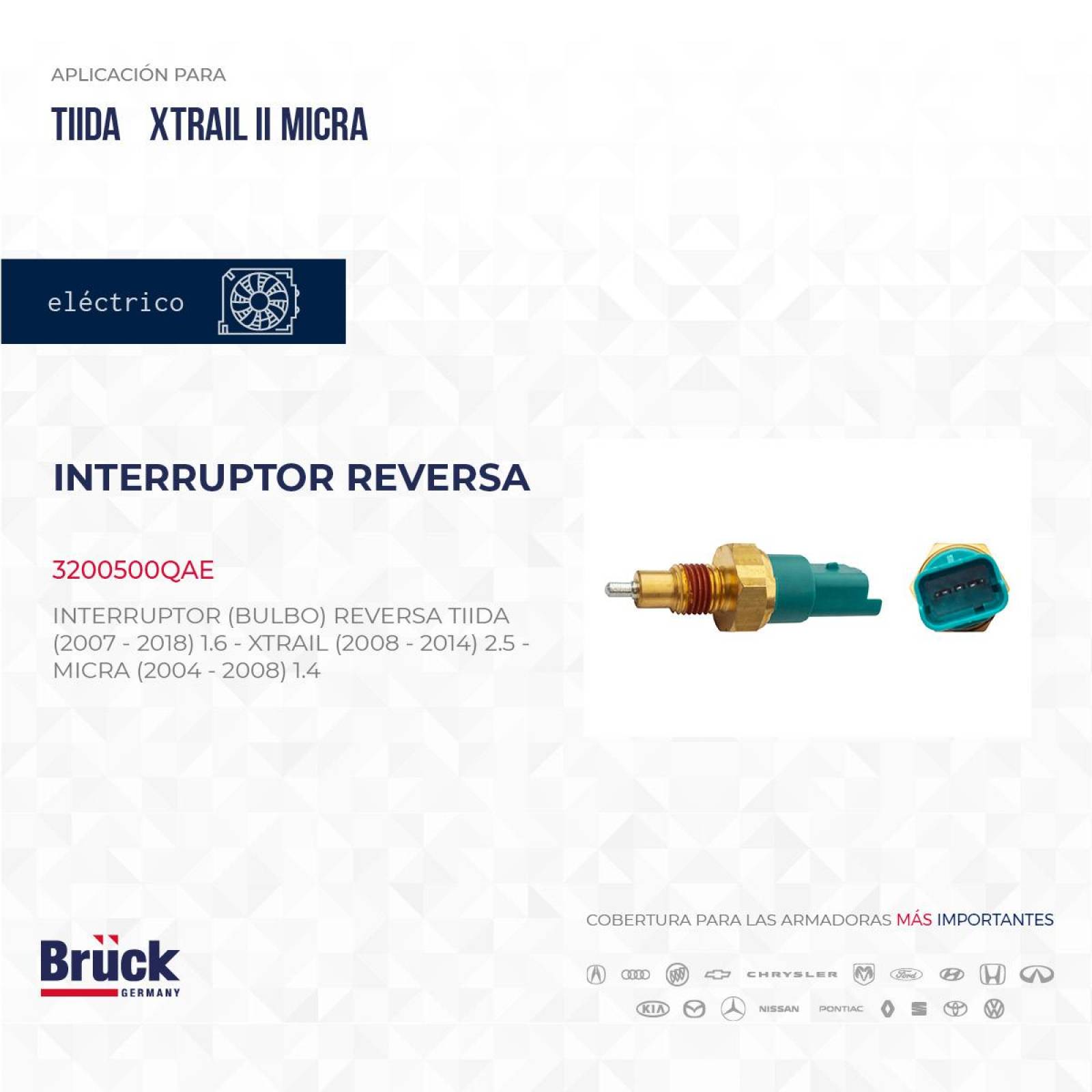 Interruptor Bulbo Reversa 3200500QAE Bruck-Germany 