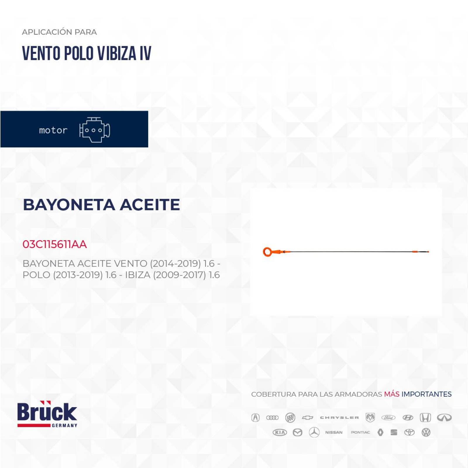 Bayoneta Aceite 03C115611AA Bruck-Germany 