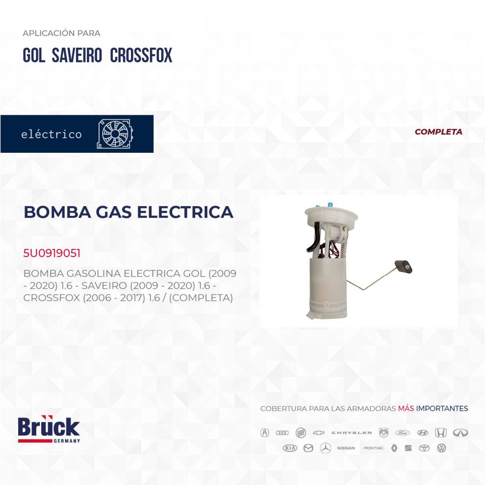 Bomba Gasolina Electrica 5U0919051 Bruck-Germany