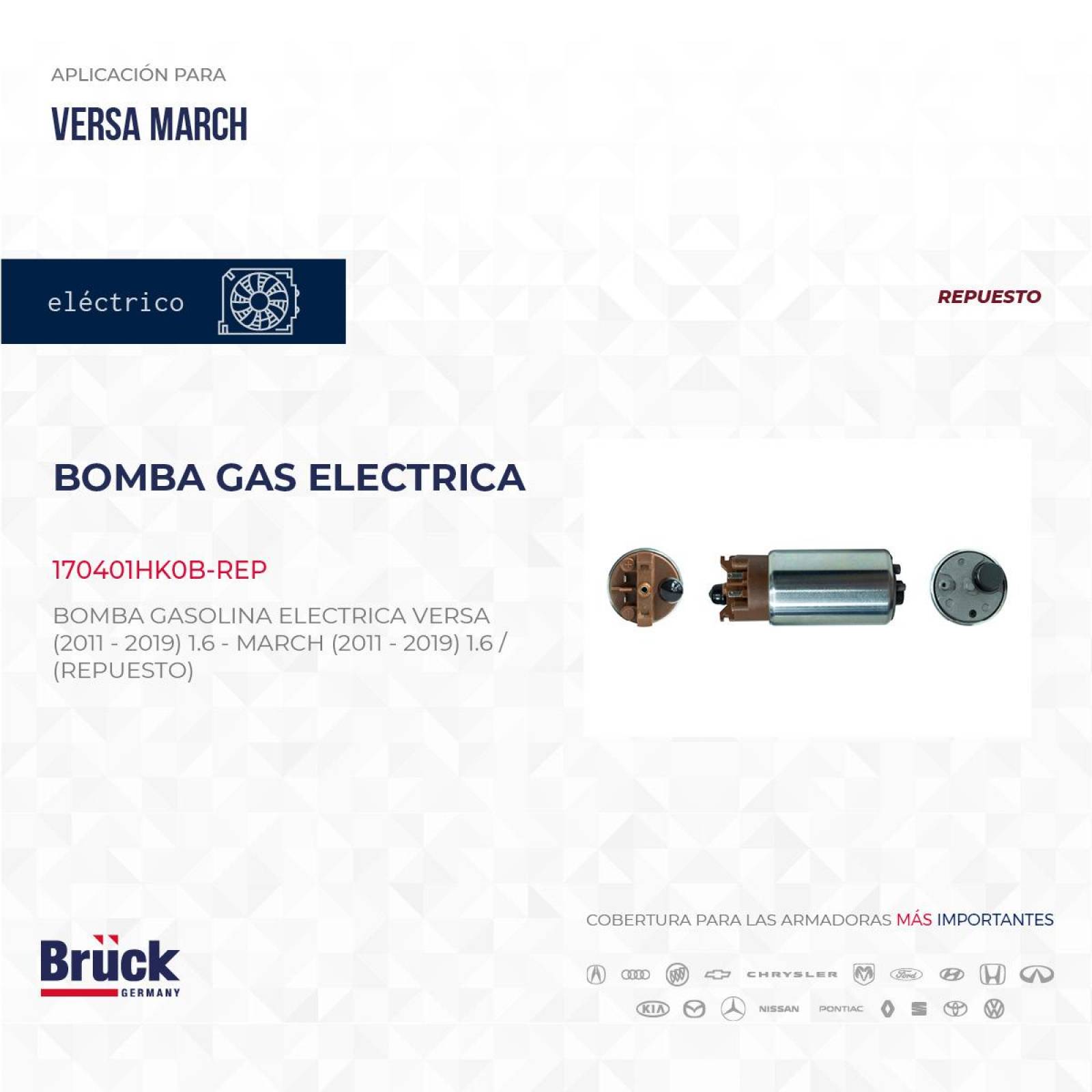 Bomba Gasolina Electrica 170401HK0B-REP Bruck-Germany