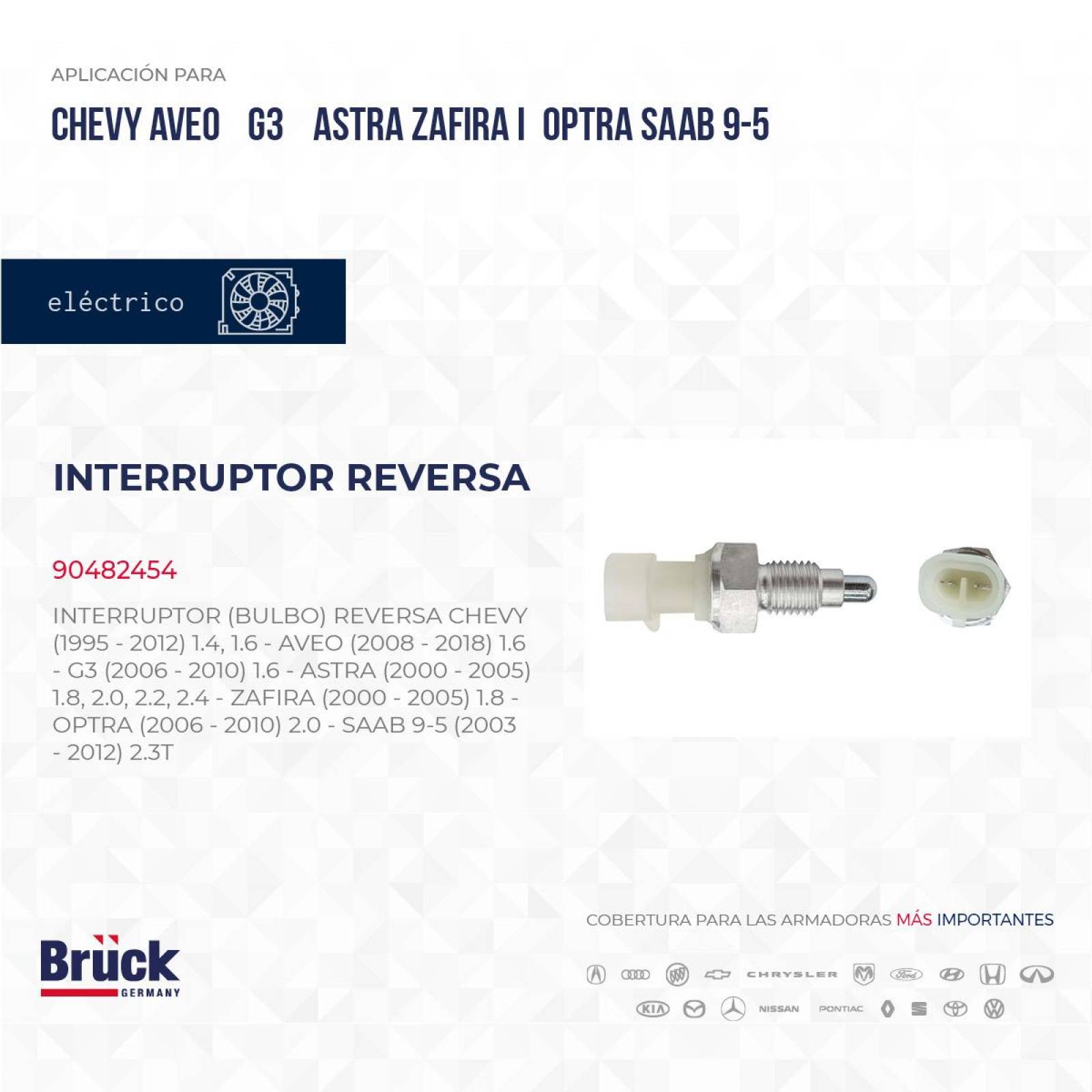 INTERRUPTOR LUZ REVERSA CHEVY - AVEO OPTRA