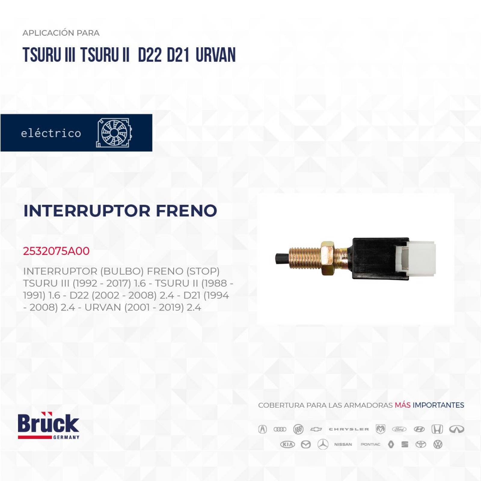 Interruptor Bulbo Freno 2532075A00 Bruck-Germany 