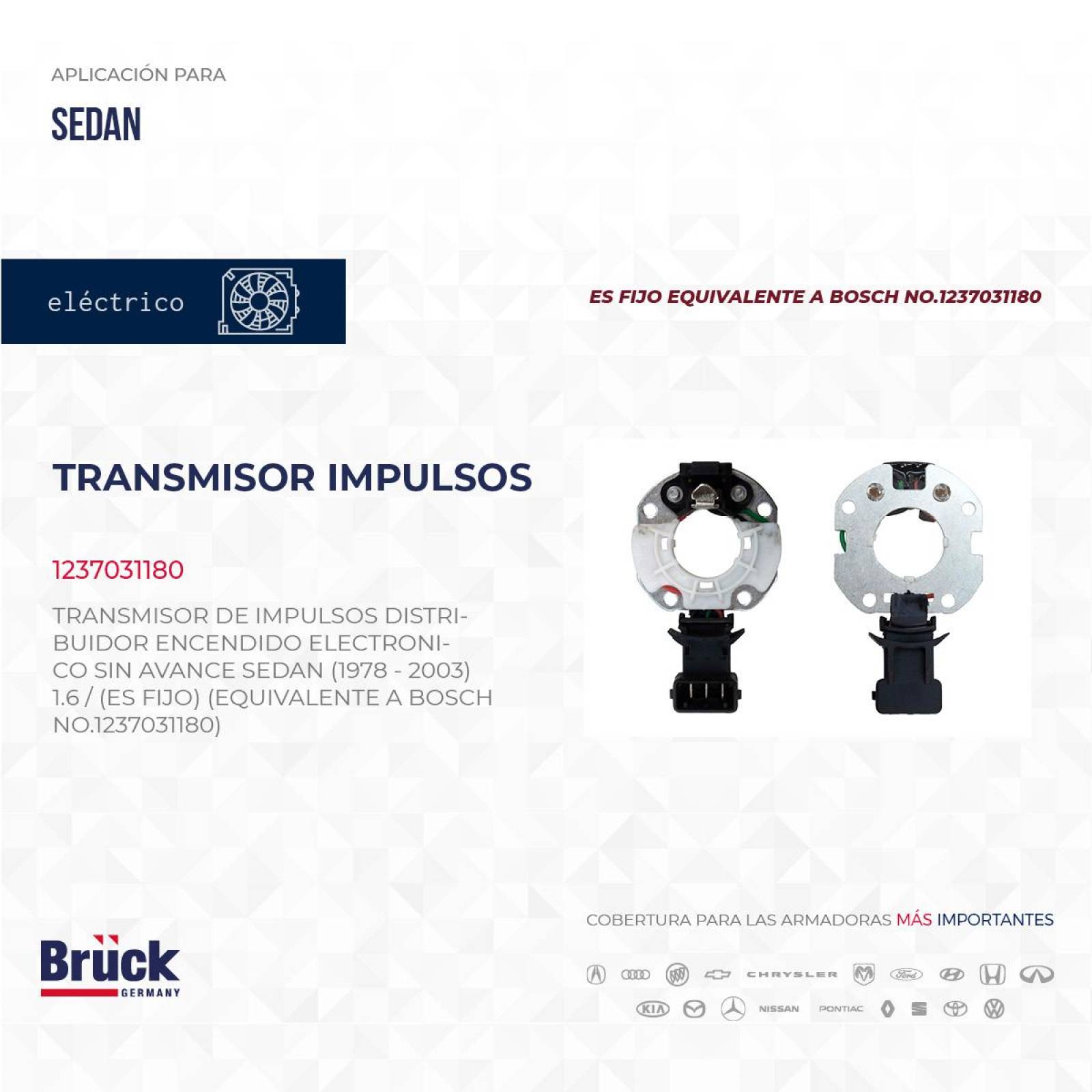 Transmisor Impulsos Distribuidor Encendido Electronico Sin Avance 1237031180 Bruck-Germany 
