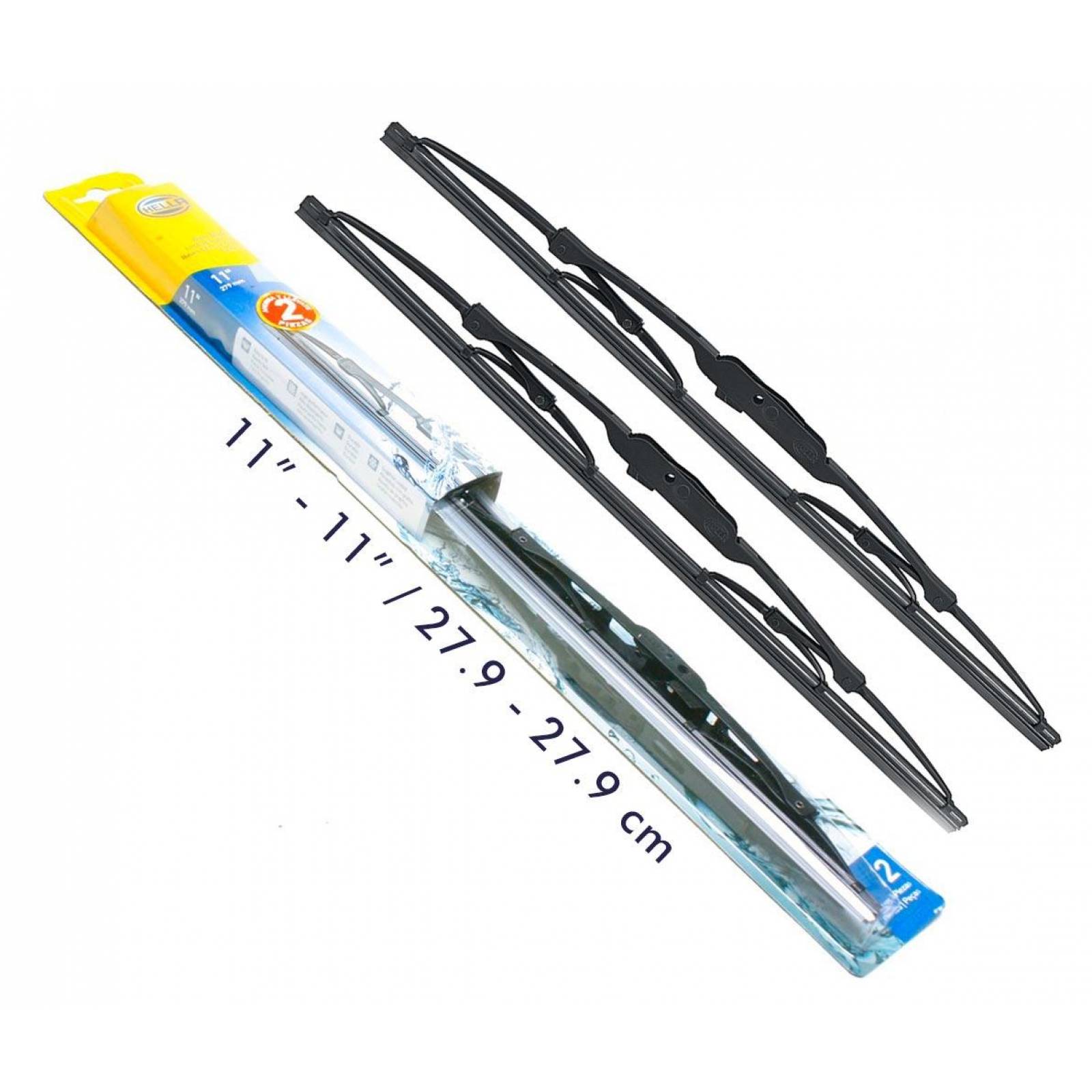 Juego 2 Plumas Limpiaparabrisas Hella Vocho Sedan 11 Pulgadas 