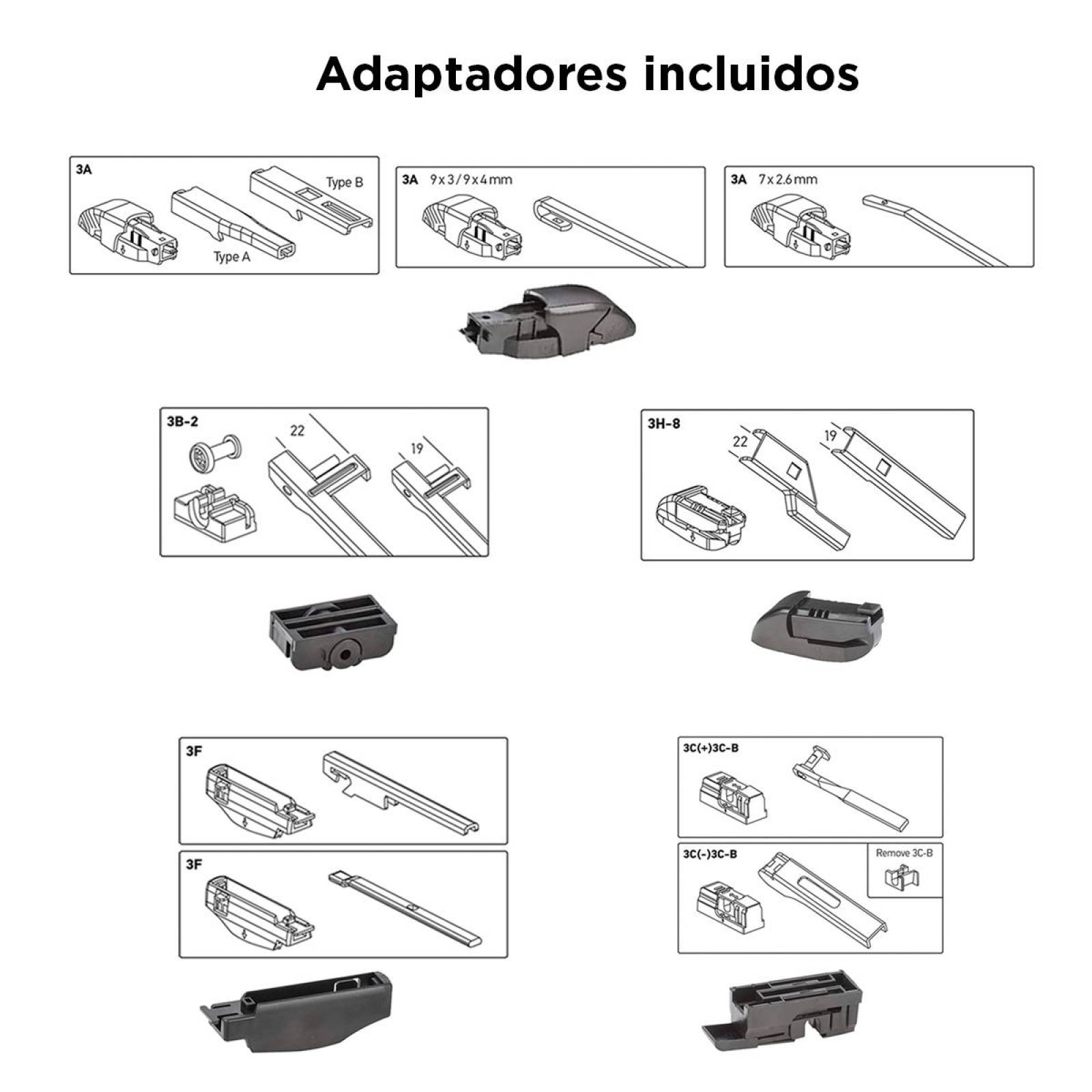 Juego 2 Plumas Limpiaparabrisas Curvas Hella Varias Medidas 