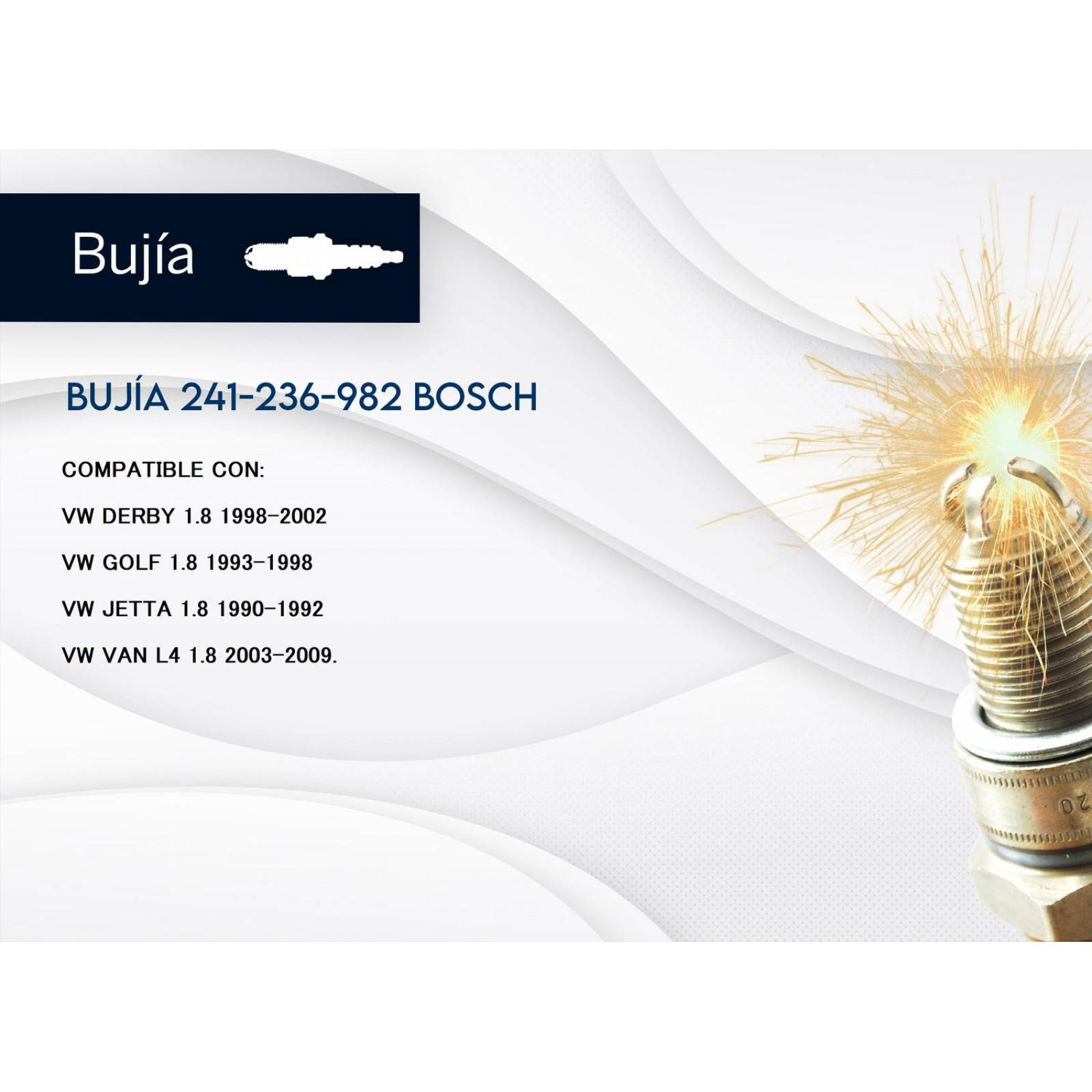 Bujia 3 Electrodos Bosch W7Dtc Niquel Blister 4 Pzs 