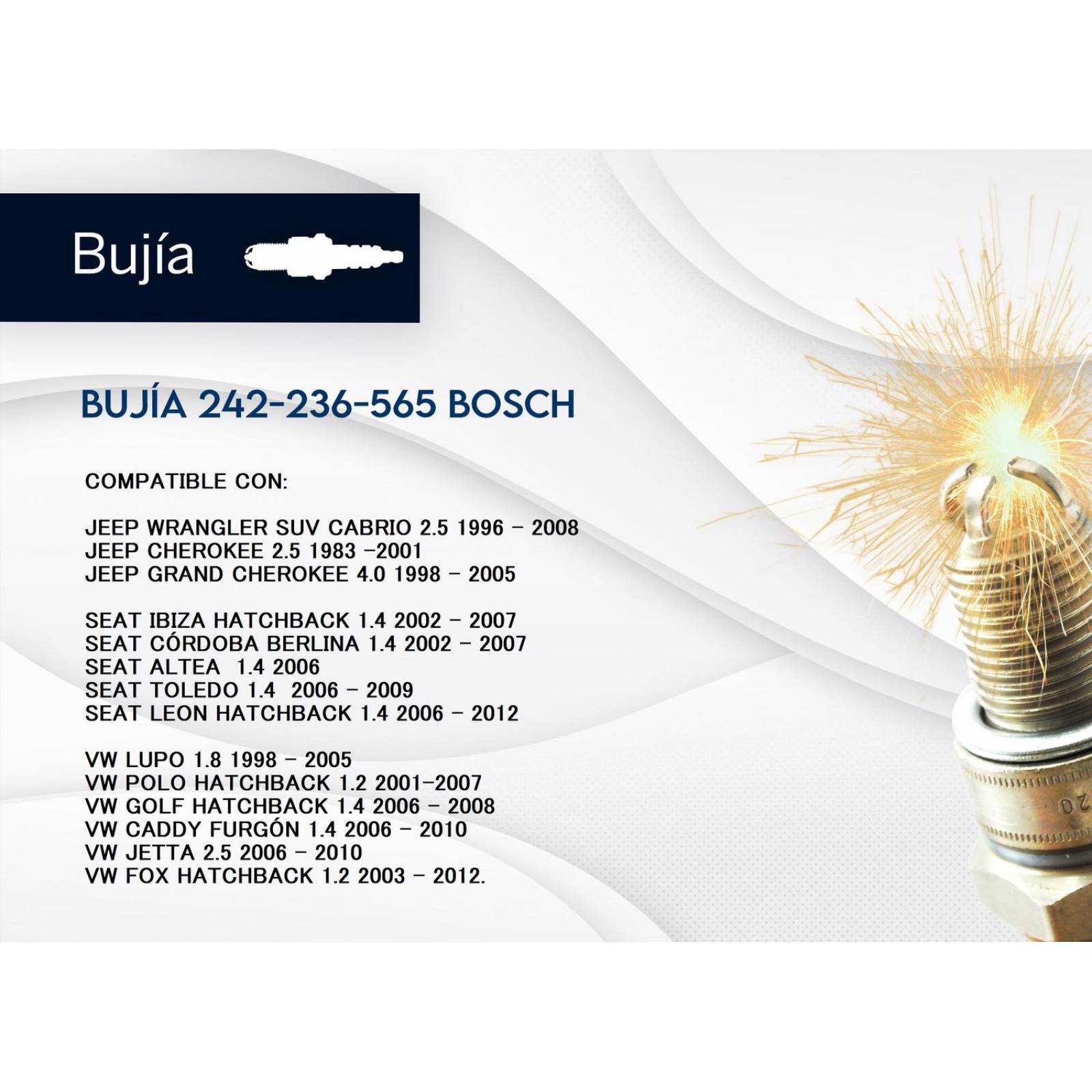 Bujia 1 Electrodo Bosch Fr7Hc Super Plus Platino 