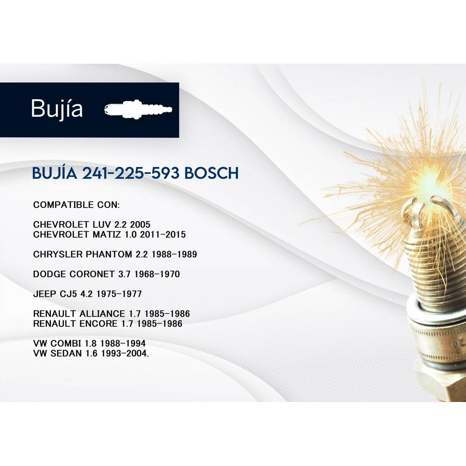 Bujia 1 Electrodo Bosch W9Dc Super Plus Cobre 