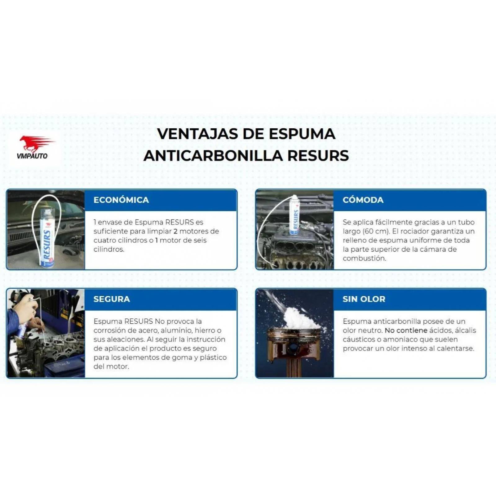 Espuma Limpiadora Y Descarbonizadora Para Motor Resurs 