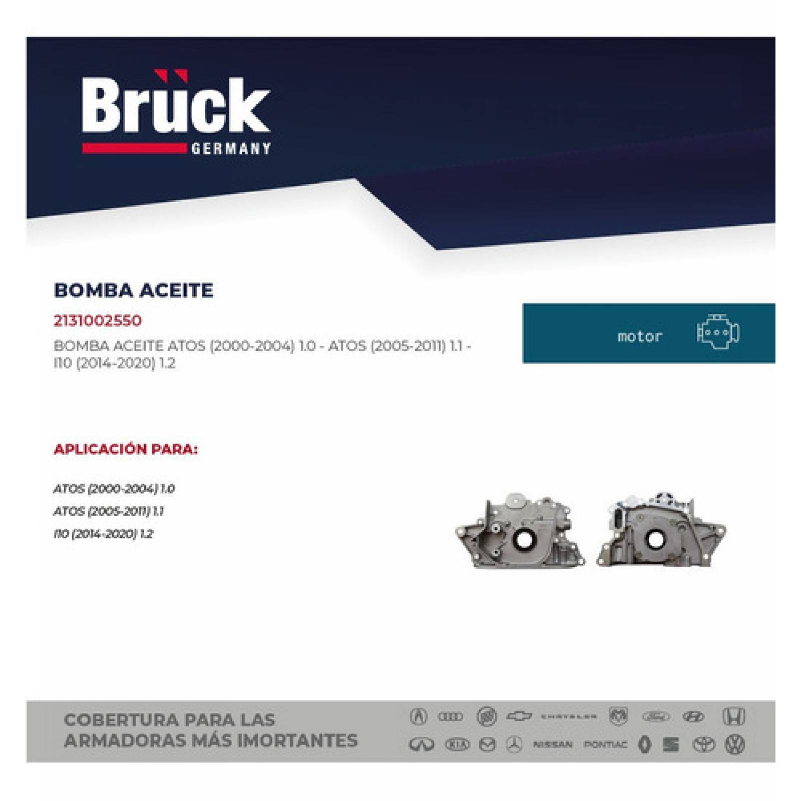 Bomba Aceite Dodge Atos Todos Los Años, Motor 1.0 Y 1.1 Lts 