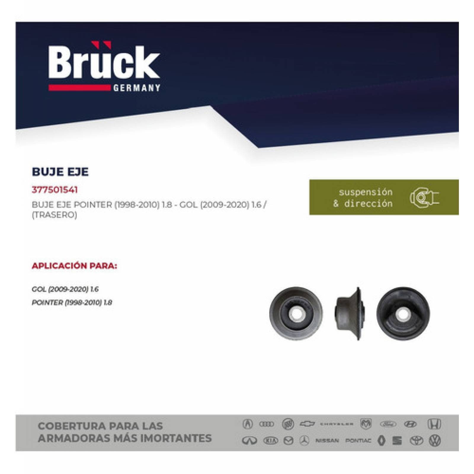 Buje Eje Trasero Vw Pointer 2002 - 2008 1.8 Lts, Gol 2009-2013, Bruck Germany