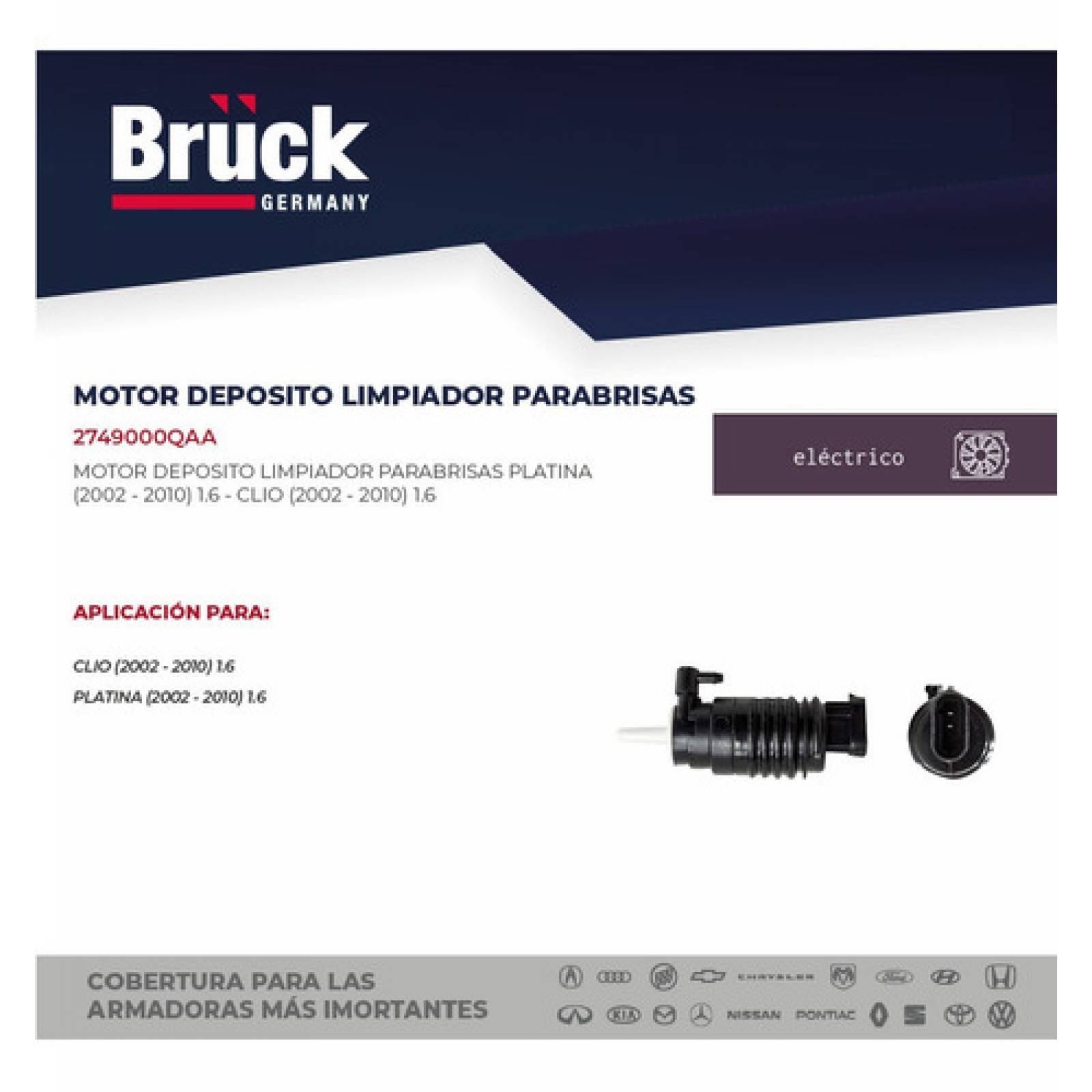 Motor Bomba Chisguetero Limpia Parabrisas Platina