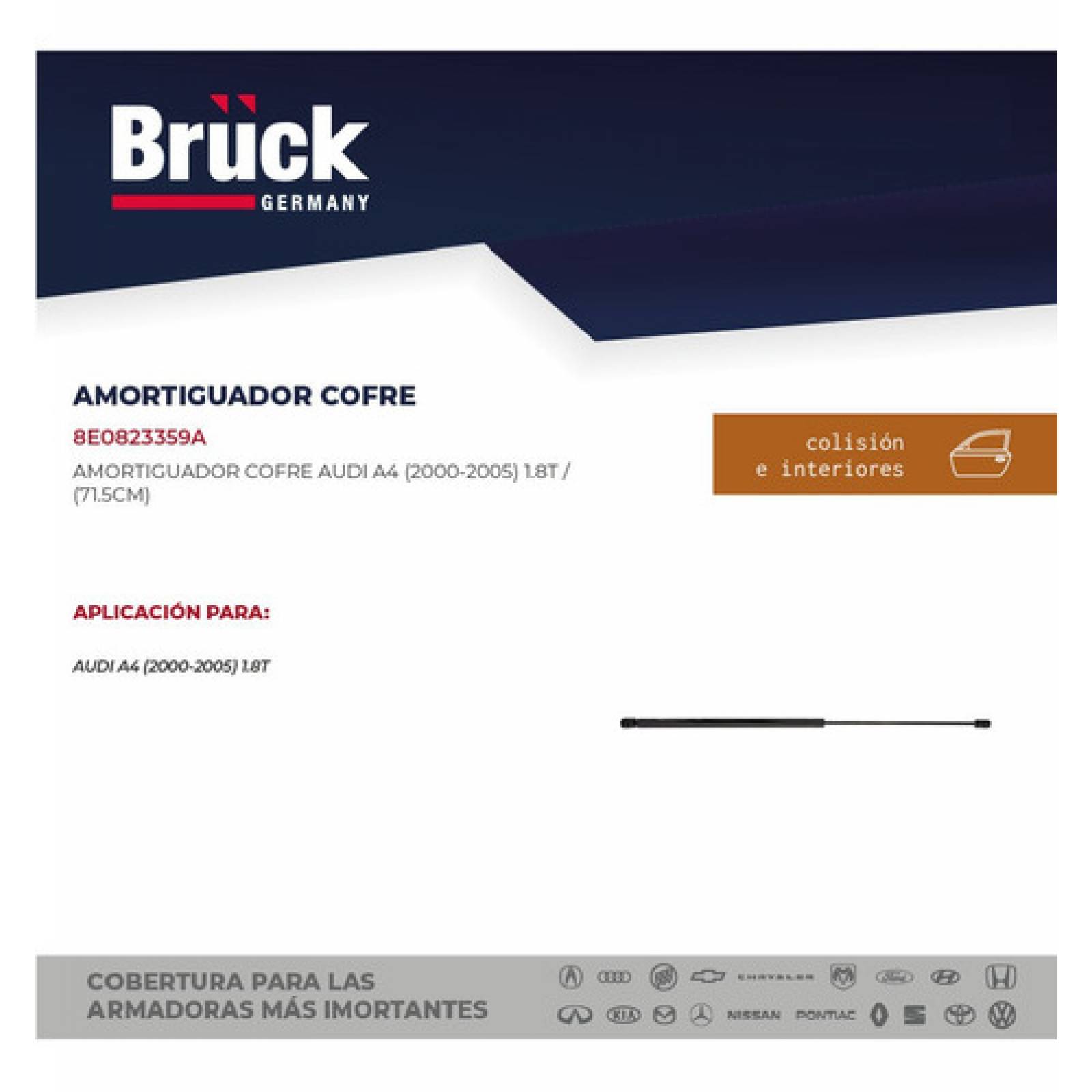 Amortiguador Cofre Audi A4 S4 02 03 04 05 06 07 08 09 Bruck