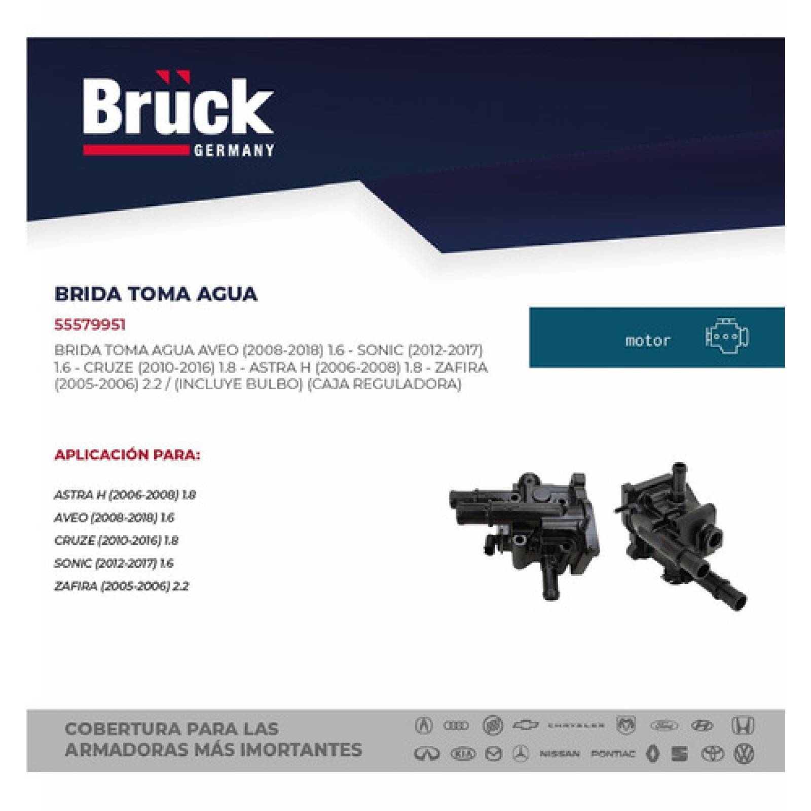 Toma Agua Termostato Chevrolet Sonic 2016 1.6 Bruck-germany