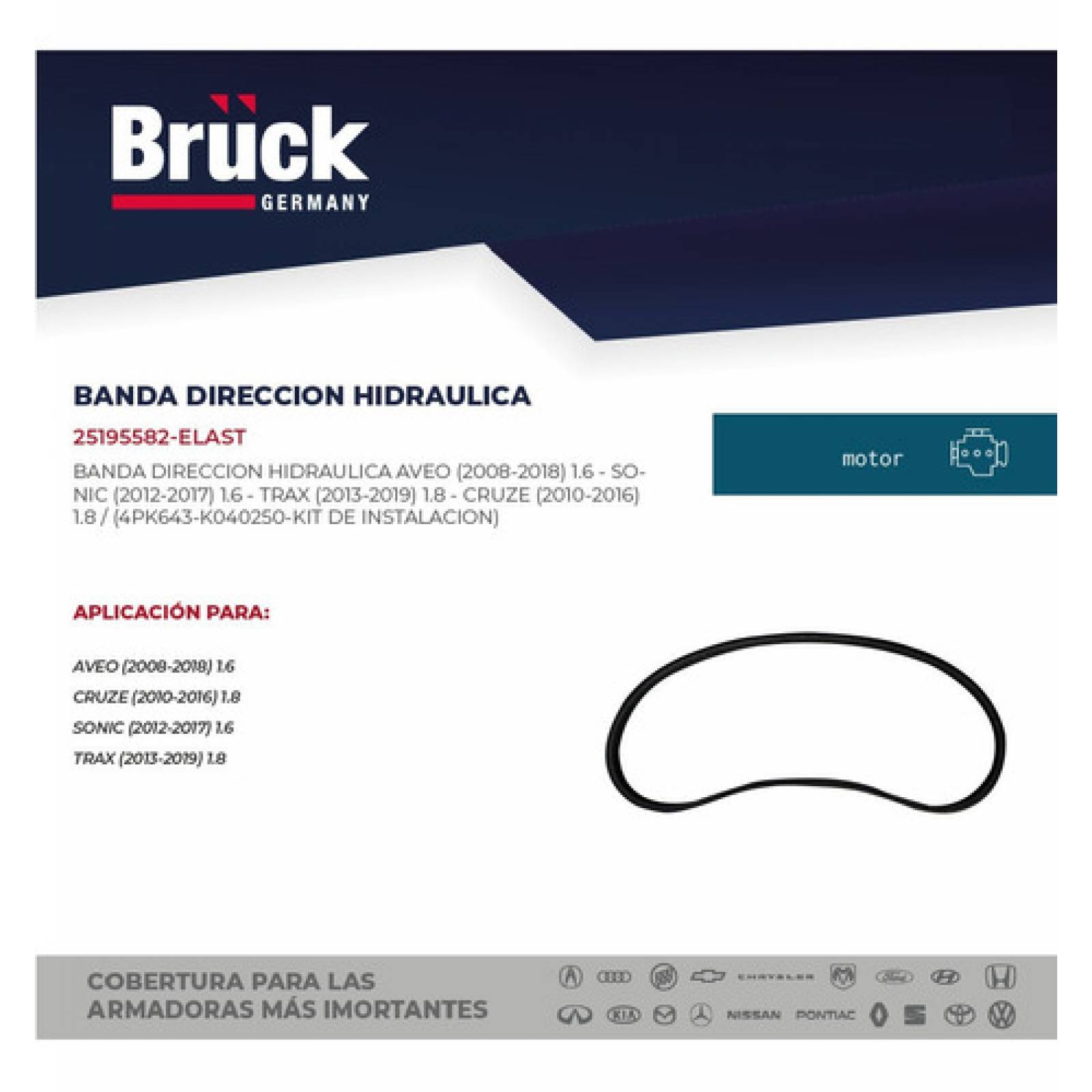 Banda Dirección Hidráulica Sonic 12-16 1.6l Aveo 09 Cruze 10