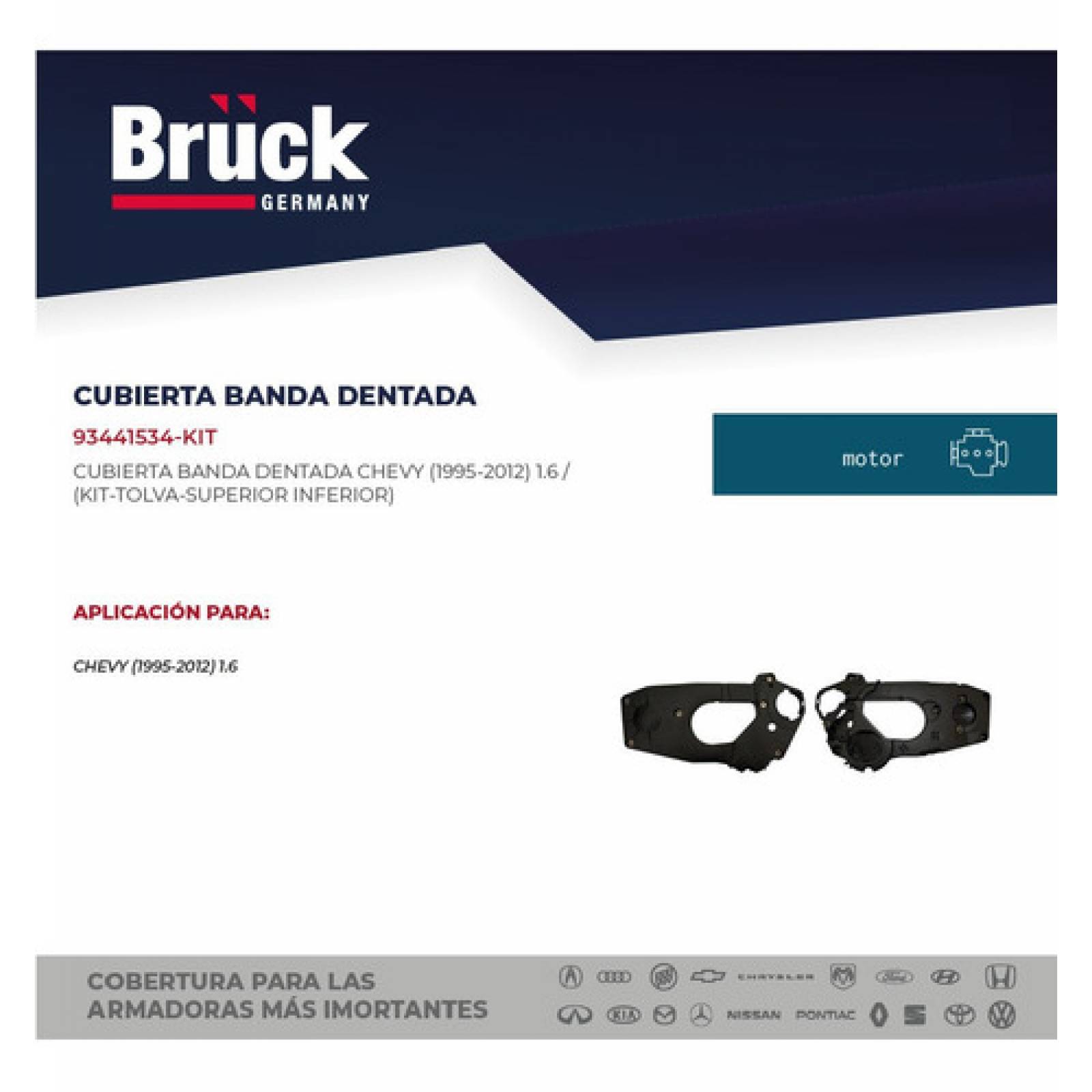 Tolva Distribucion Cubierta Banda Chevy 97-11 Kit Sup/ Inf