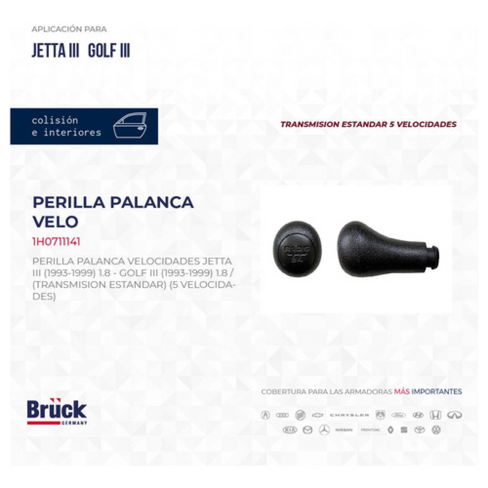 Perilla Palanca Velocidades Golf-jetta A3 93-99 5 Vel Std