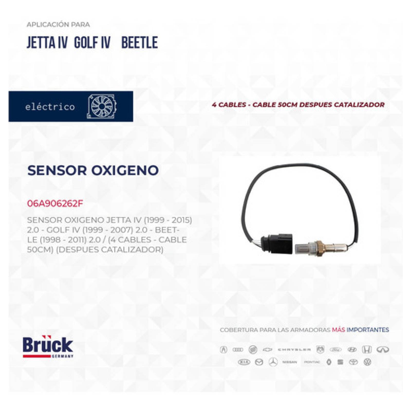 Sensor Oxigeno Jetta Golf A4 Clasico Beetle 2.0 Des Cataliza