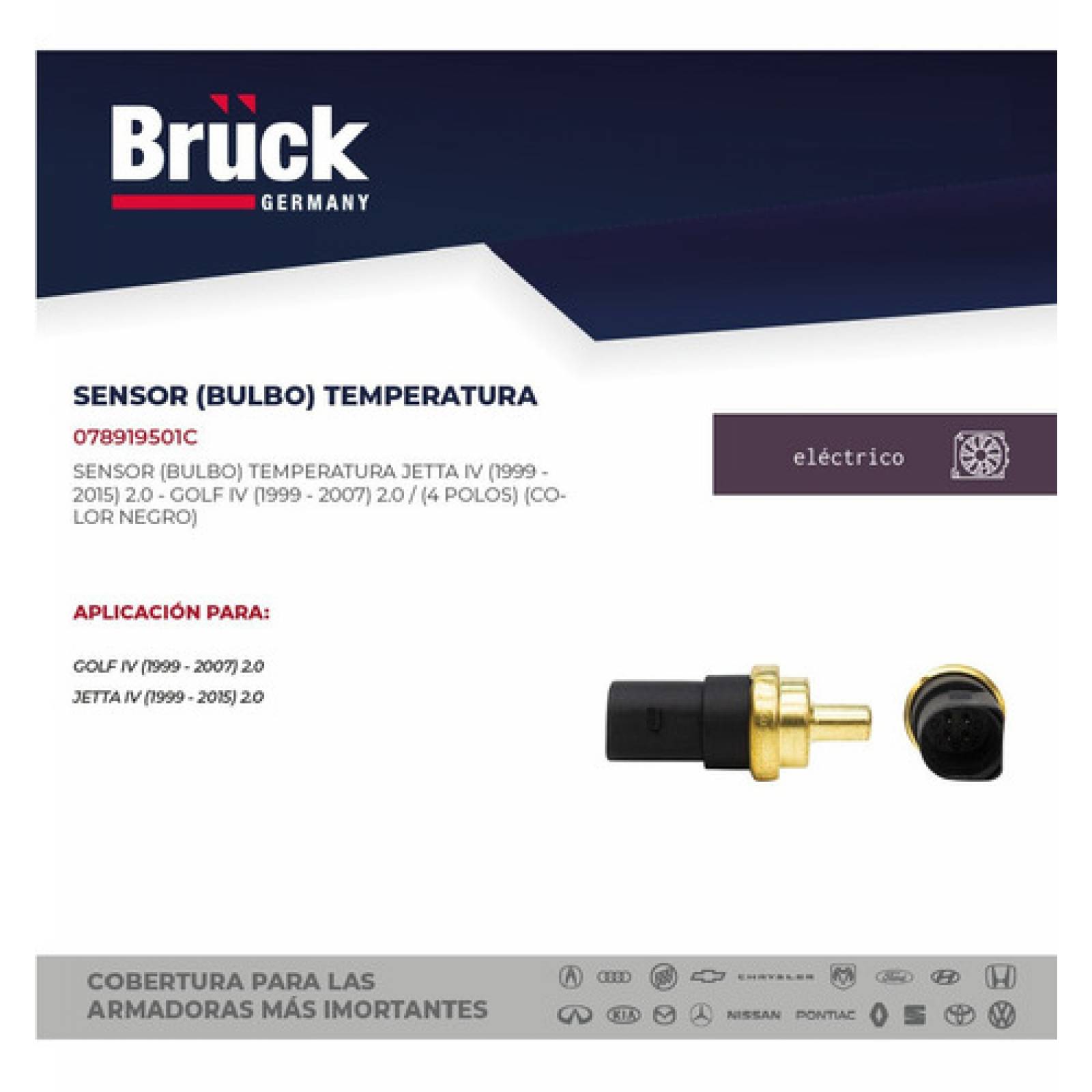 Bulbo Sensor Temperatura Golf-jetta A4 Clasico 99-18 4 Polos