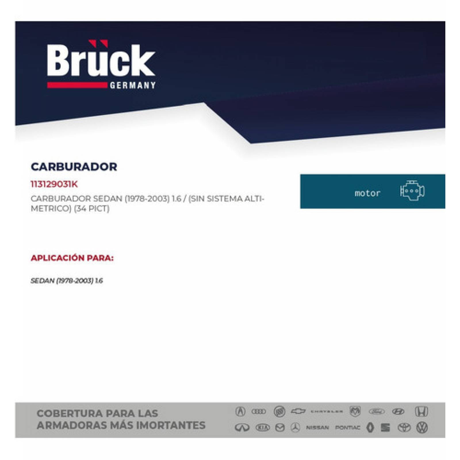 Carburador Sedan Vocho 1978 - 2003 Sin Sistema Altimetrico