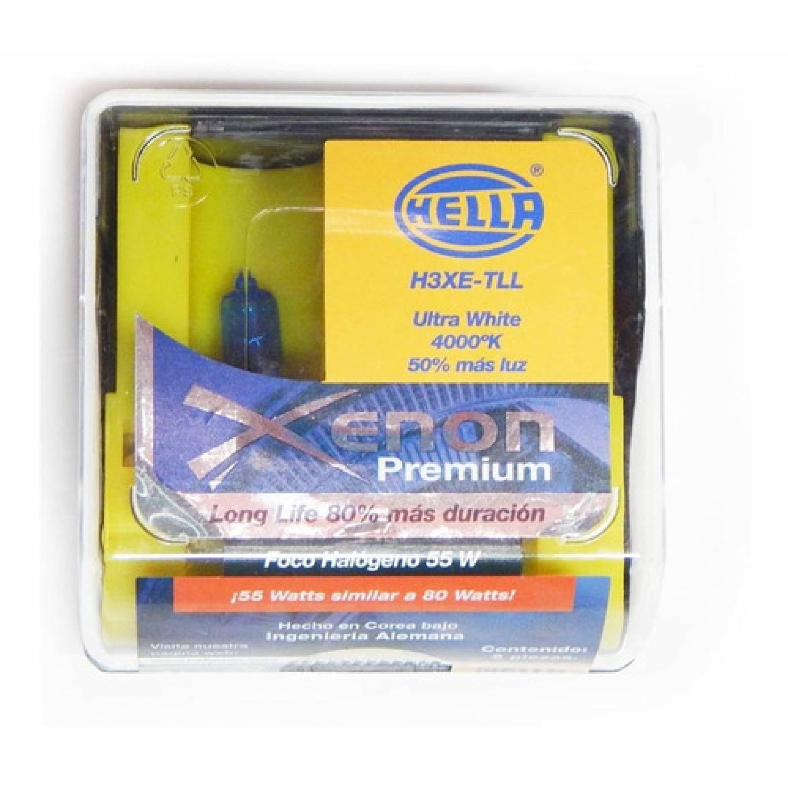 Foco H3 Luz Blanca Tipo Xenon Premium 55w 2 Focos Hella