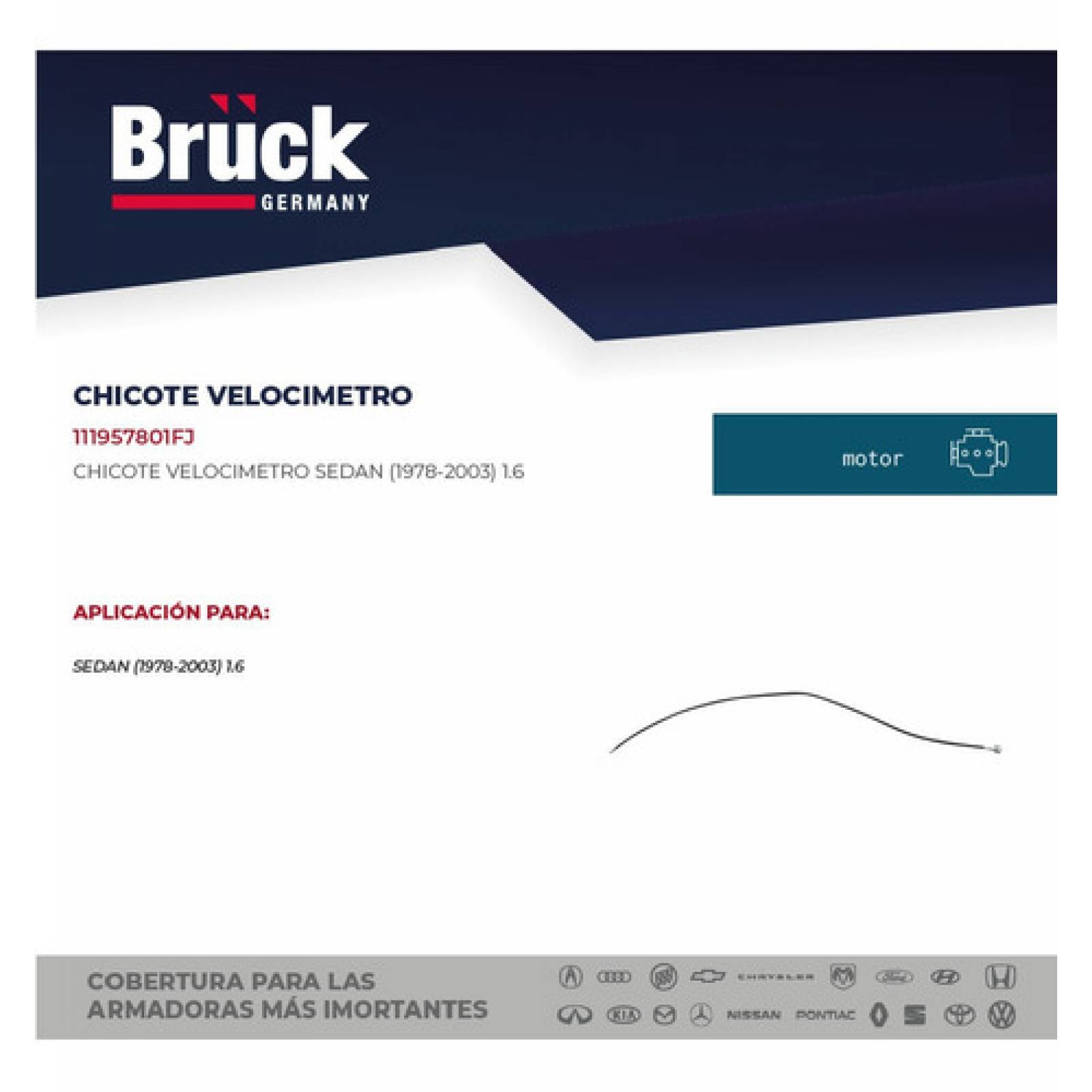 Chicote De Velocímetro Vw Sedán Vocho Todos Bruck