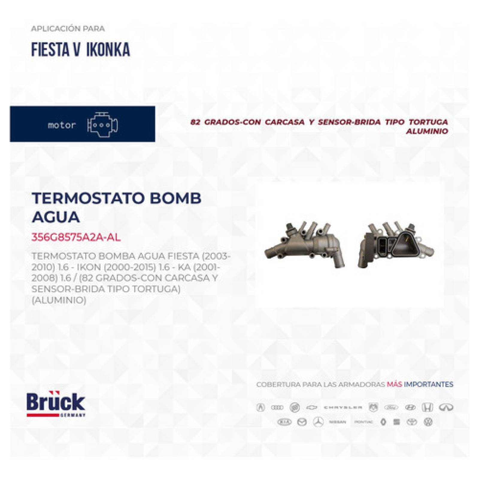 Toma Agua Fiesta Ikon Ka 1.6 Lts T/ Tortuga Carcaza Y Sensor