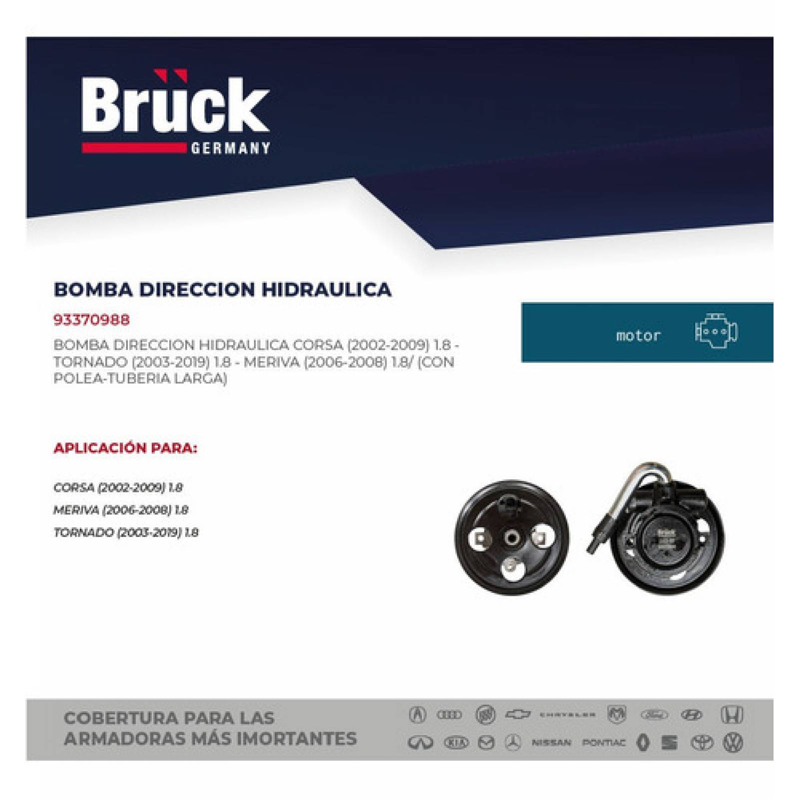 Bomba Dirección Hidráulica Corsa Tornado 03-09 1.8 Con Polea