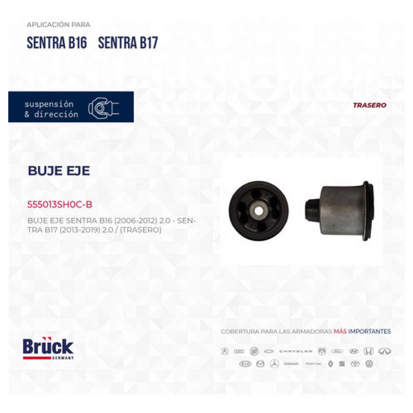Buje Eje Trasero Nissan Sentra B16 B17 06-15 Euro España