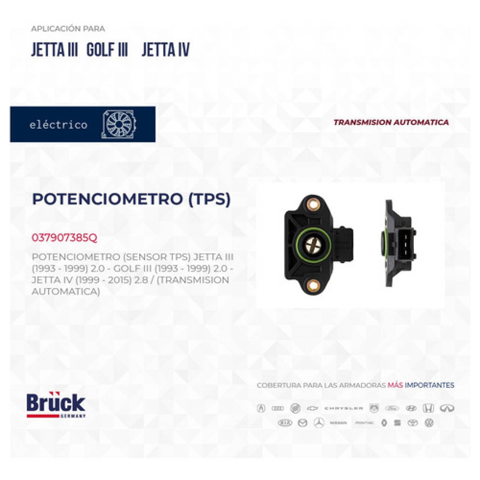 Potenciometro Sensor Tps Jetta Golf A3 93 - 99 2.0 Lts Aut