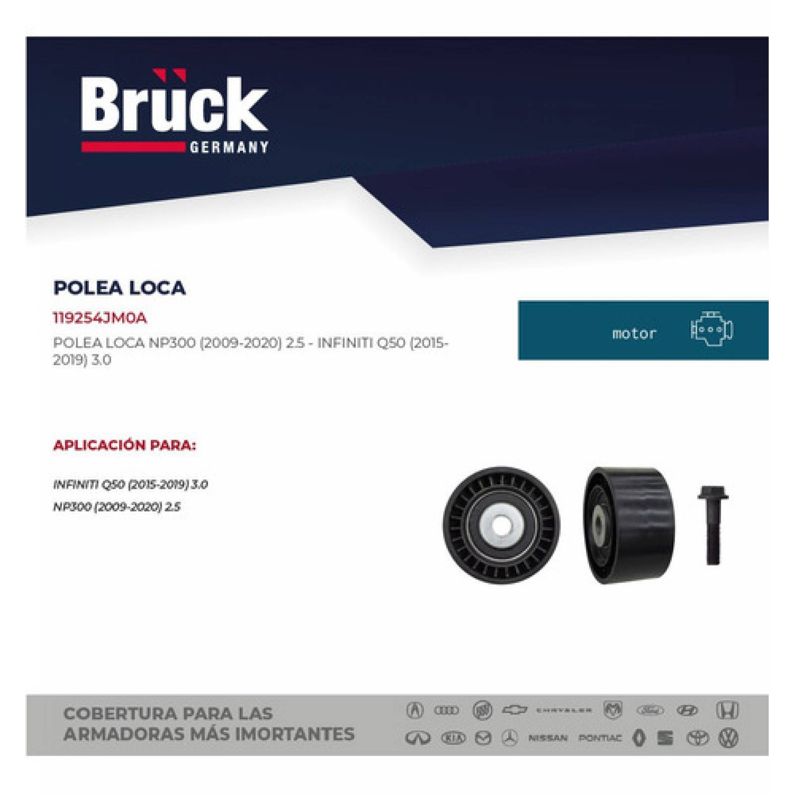 Polea Loca Nissan Np300 Frontier 16-18 Dohc 2.5 Bruck German