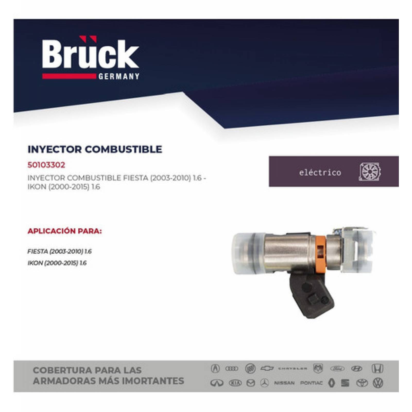 Inyector Ford Fiesta 2005 Sohc 1.6 Bruck-germany