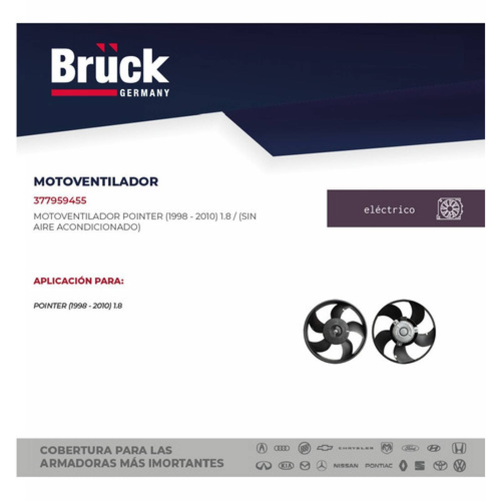 Moto Ventilador Pointer Sin Aire Bruck 377-959-455