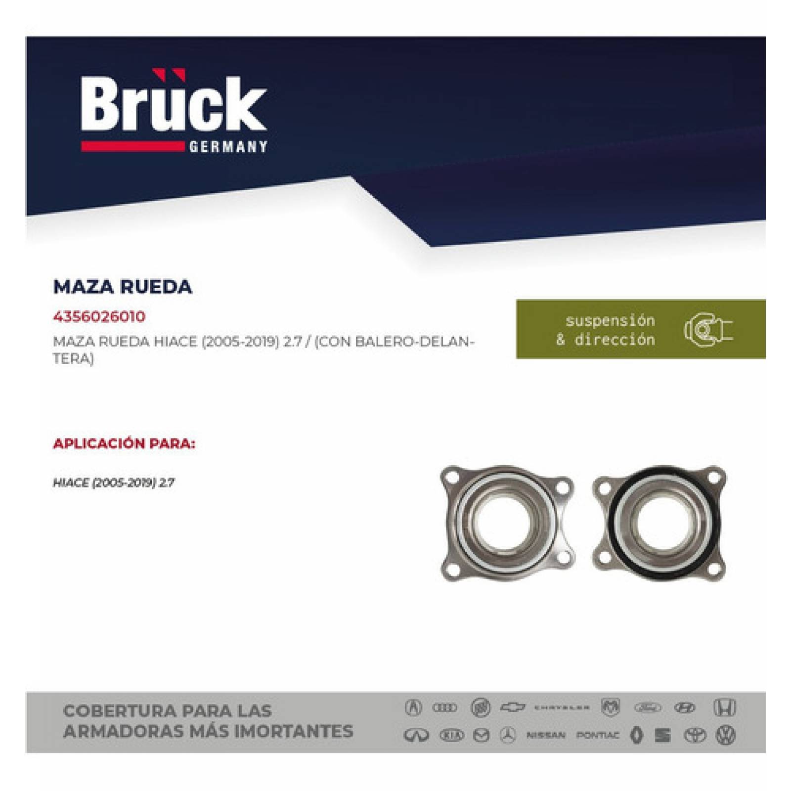 Maza Rueda Toyota Hiace Con Balero Delantero Bruck