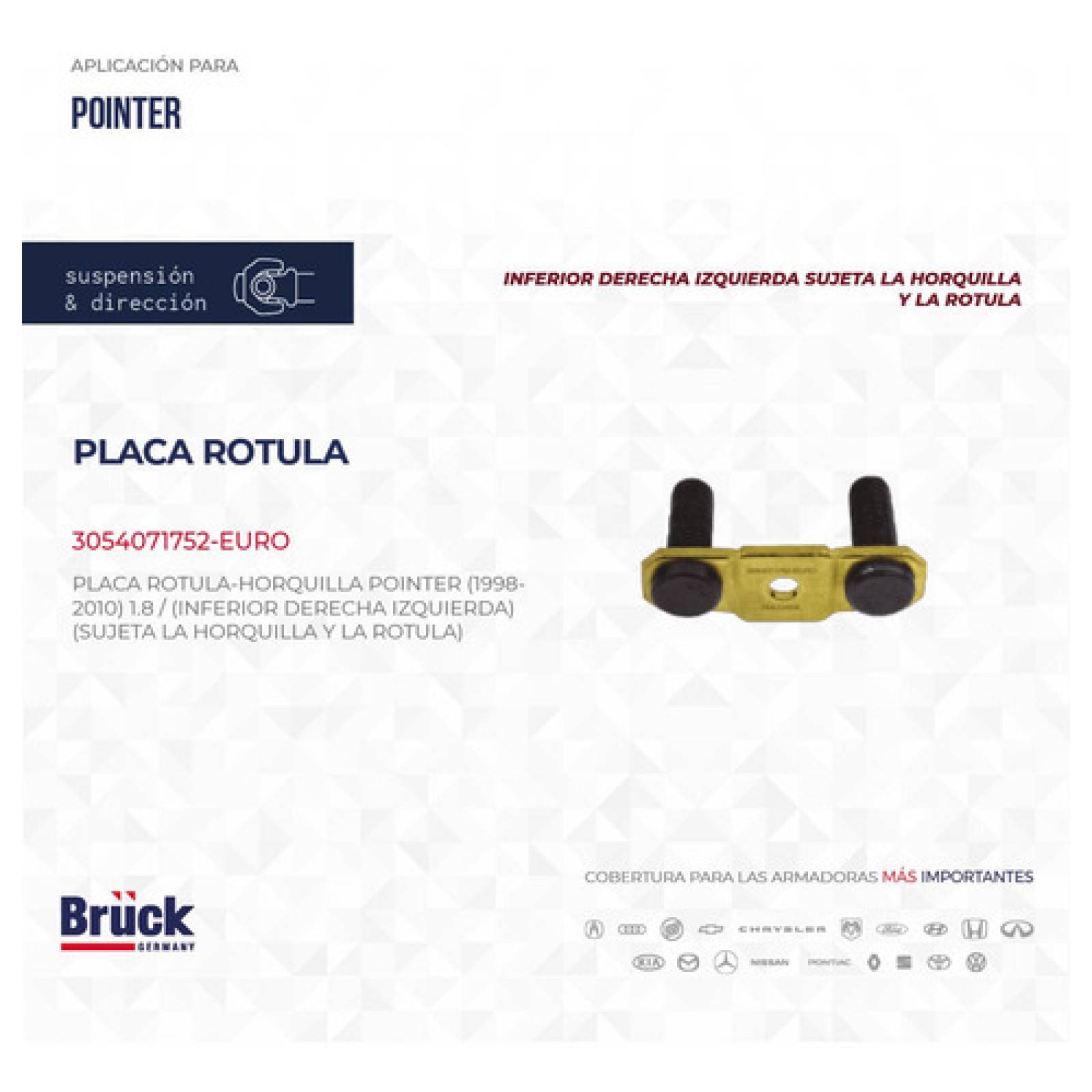 Placa Rotula Horquilla Pointer 94 - 06 07 08 09 10 Inferior