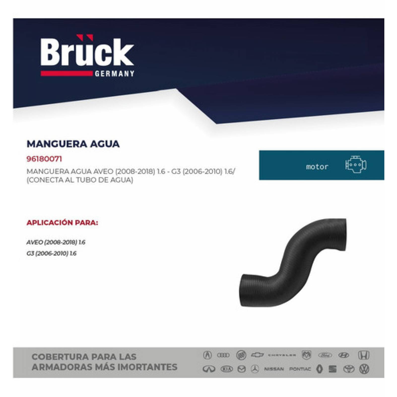 Manguera De Agua Aveo 07-16 1.6 Lts Radiador Superior Bruck