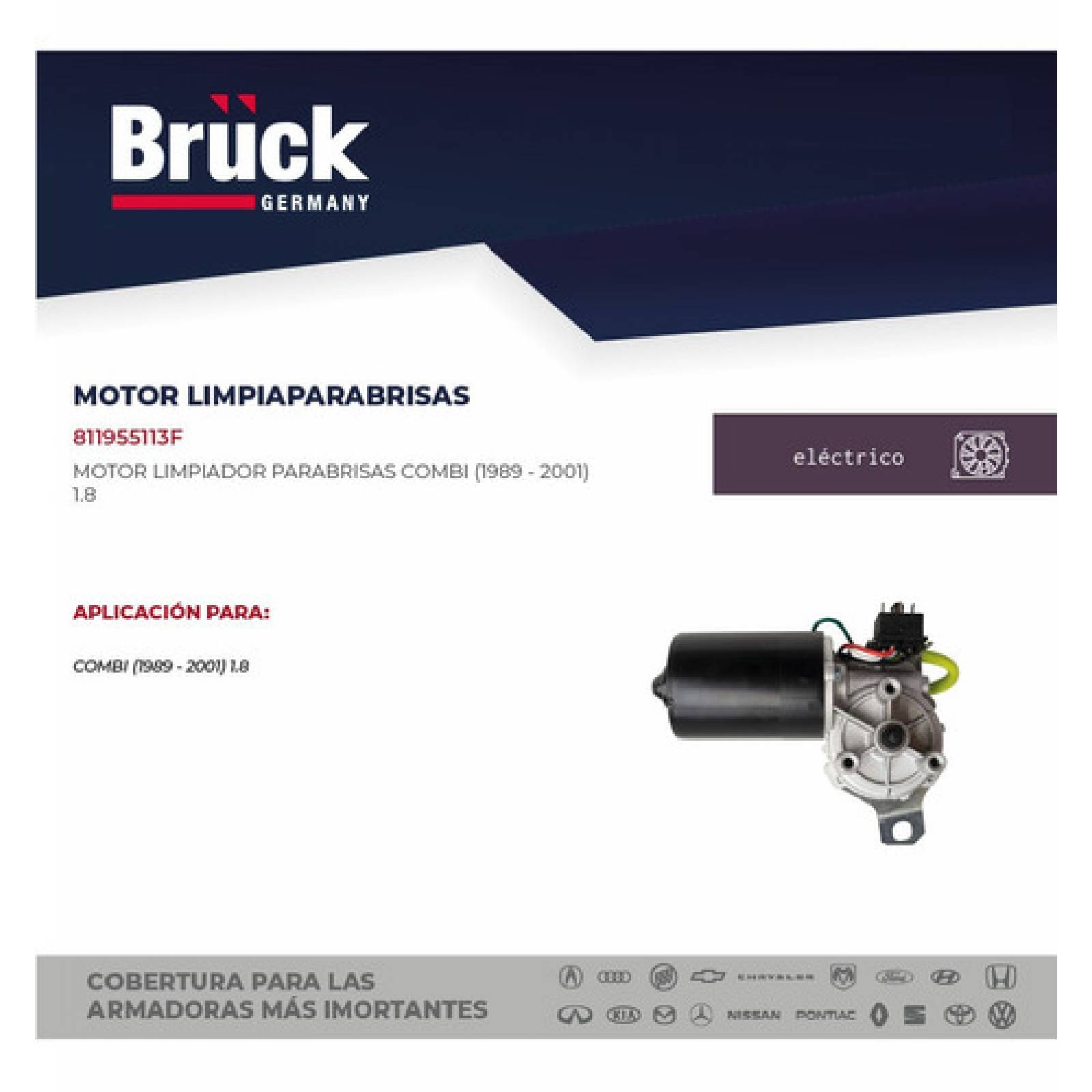 Motor Brazos Limpia Parabrisas Limpiadores Combi 1800 Bruck