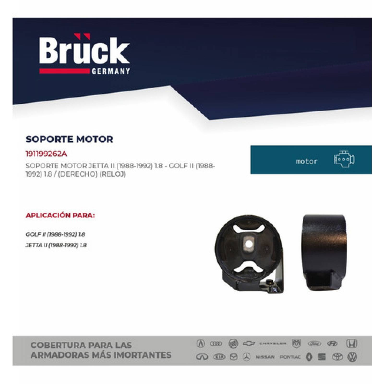 Soporte Motor Golf Jetta A2 1987-1992 Lateral Derecho Reloj